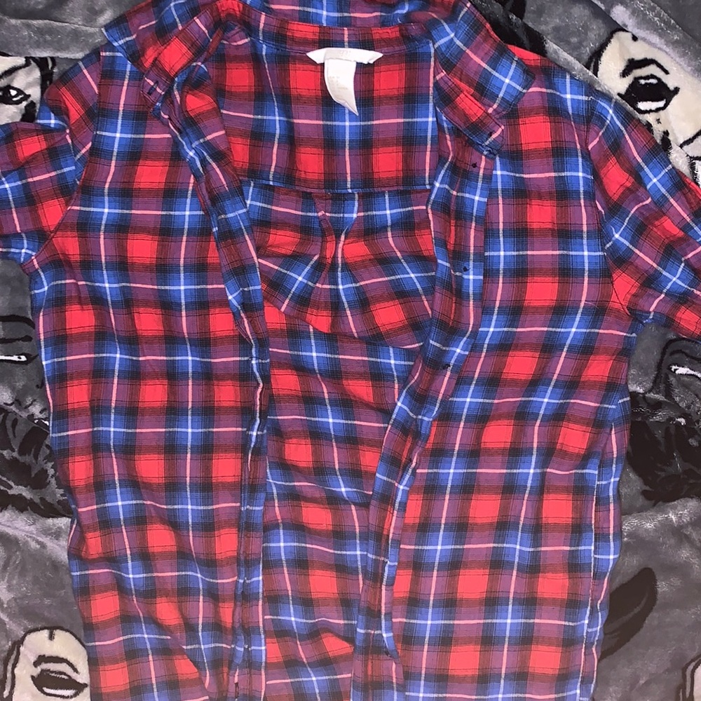 H&M blue and red flannel